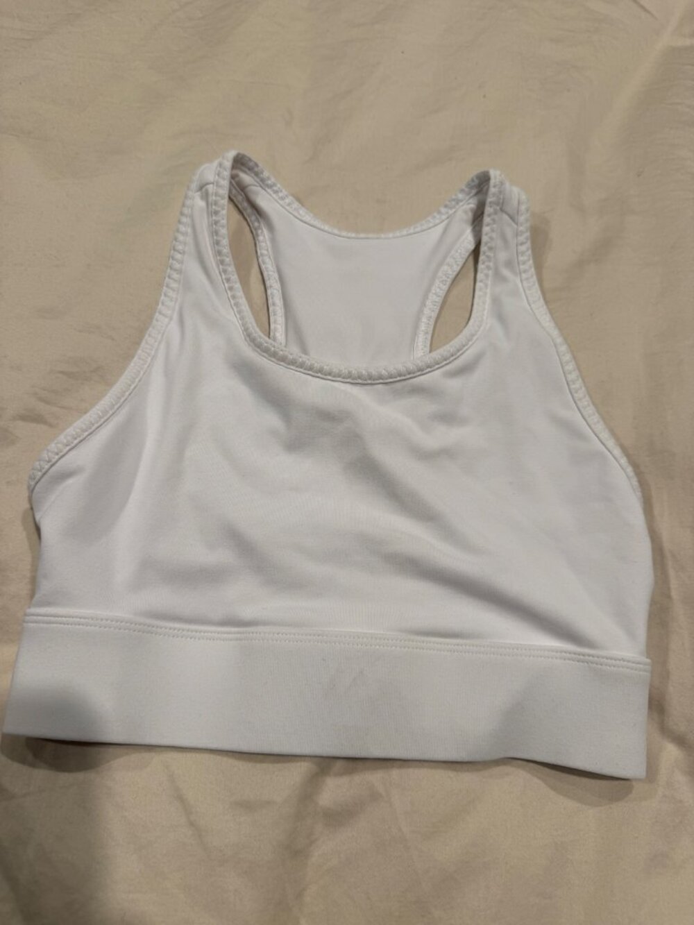 Fabletics White Mesh Back Sports Bra
